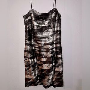 Caché black and gray layered ruffle dress